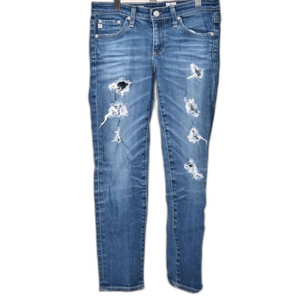 Adriano Goldschmied Stilt Cigarette Crop Distressed Jean Size 26